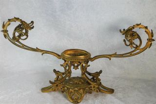 Antique Victorian French Baccarat Gilded Bronze Crystal Bowl Centerpiece 22 "