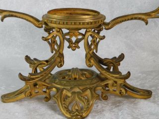 Antique Victorian French Baccarat Gilded Bronze Crystal Bowl Centerpiece 22 