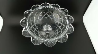 Vintage 7 " Lead Crystal Candy Dish Pedestal Compote Bowl Diamond Floral
