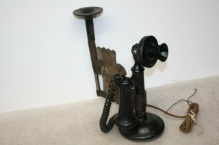 Antique American Electric Candlestick Telephone 229 W With Scissor Extension