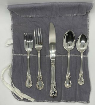 Towle " Old Master " Sterling Silver Flatware 5 Piece Place Setting