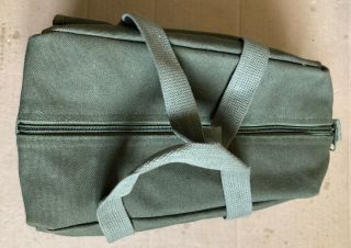Vintage Us Army Military Mechanic Tool Bag Satchel Small Duffel Zippered Canvas