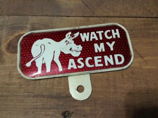 Vtg Snow Craggs License Plate Topper Attachment Donkey Watch My Ascend Reflector