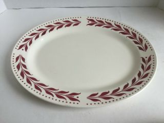 Vtg Homer Laughlin Usa Restaurant Ware Oval Platter Red Hemlock F46n6 13.  5 "