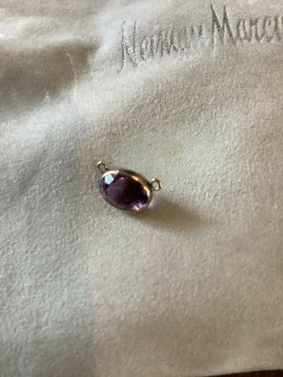 Antique Georgian Amethyst Stone Set For Chain In Gold Collett