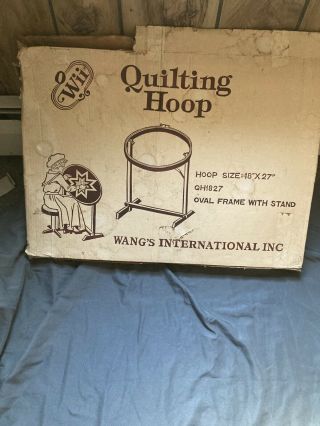Vintage Wood Wii Embroidery Hoops Quilting Oval Hoop 27 X 18 & 14 " Round Bonus