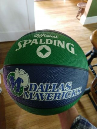 Dallas Mavericks Basketball Blue Green Official Spalding C1993 Rubber Vintage