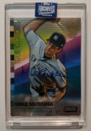 2020 Topps Archives Signature Retired Mike Mussina 1/1 Yankees Stadium Club