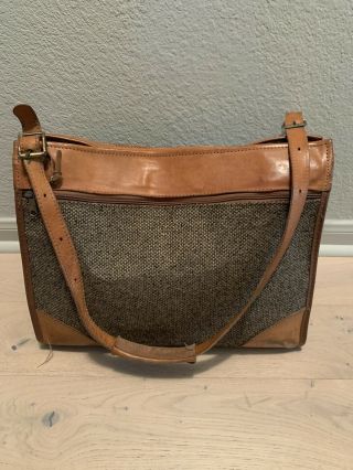Vintage Hartmann Tweed Leather Carry On Duffle Travel Bag Weekender