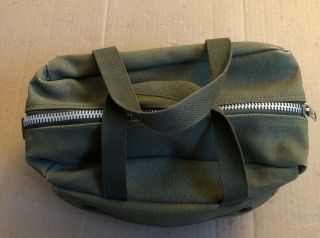 Vintage Us Army Military Mechanic Tool Bag Satchel Small Duffel Zipper Canvas