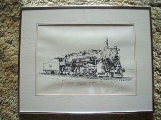 George J.  Sperl Ink Drawing Train Chicago,  Milwaukee St.  Paul 2