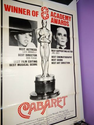 Cabaret 1973 72/36 “academy Awards 1 Sheet” Vintage Movie Poster