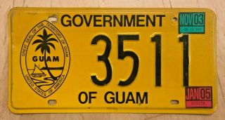 2003 2005 Guam Usa License Plate " 3511 " Great Seal Of The Territory Of Guam