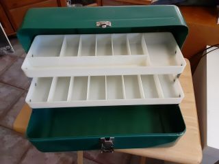 Vintage 1950’s Victor Fishing Tackle Box 2 Trays Made Usa,  (great Shape)