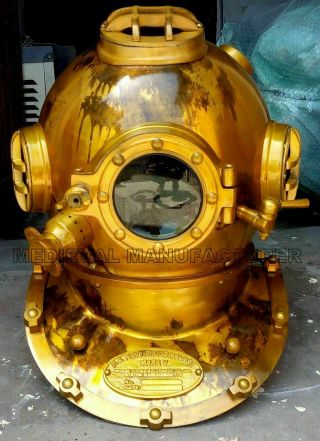 Antique Morse Navy Mark V Boston Vintage Diving Divers Helmet Sea Scuba Helmet