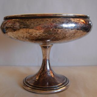 Sterling Silver Tazza / Footed Bowl - Hand Hammered - 164.  5 Grams