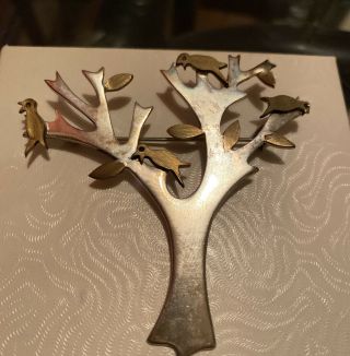 Vtg Sterling Silver - Mexico Taxco Bird Tree Branches Brooch Pin Estate