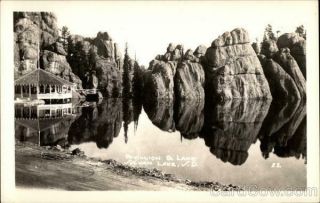 Rppc Custer,  Sd Pavilion & Sylvan Lake South Dakota Real Photo Post Card Vintage