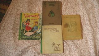 4 Shabby Books Vintage Old Children 