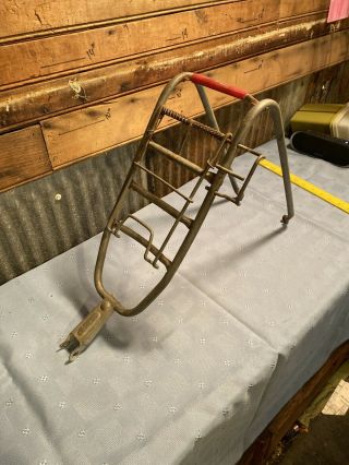 Vintage Rear Bicycle Rack With Spring Loaded Package Paper Holder