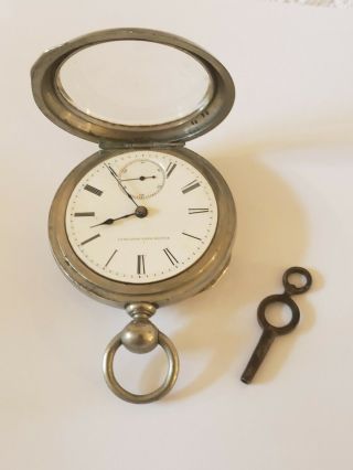 Antique 1887 ELGIN Nat ' L Watch Co.  Victorian ' Key Wind ' Pocket Watch 18s 3