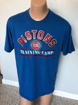 Vintage 80’s 90’s Detroit Pistons Training Camp T Shirt Xl Basketball Nba Salem