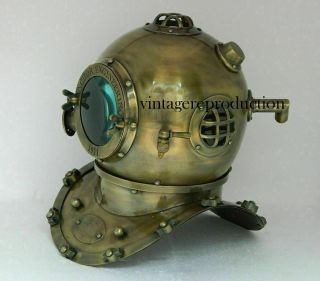 Brass Rare Antique Nautical Scuba Diving Divers Helmet Navy Mark Marine Boston