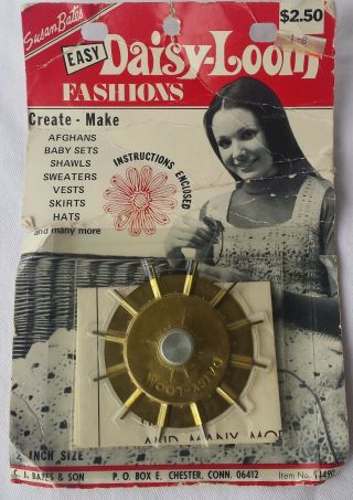 Vintage Susan Bates Daisy - Loom Sturdy Metal Wheel Pkg,  Instructions