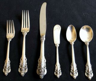 Wallace Grand Baroque Sterling Silver 6 Piece Place Setting Incl Soup Spoon