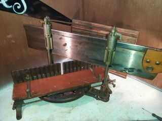 _ Antique Stanley Miter Box No.  244 With/ Disston And Sons Saw.  Set.