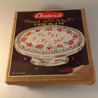 Musical Rotating Happy Birthday Cake Plate Vintage - Chadwick