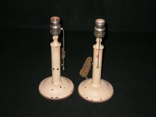 Antique Western Electric Candlestick Phone Telepnone Lamps Pair Phones White