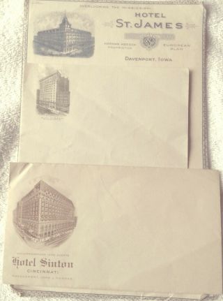 Vintage Hotel Stationery from early 1900 ' s US and Overseas paper & envelopes 3