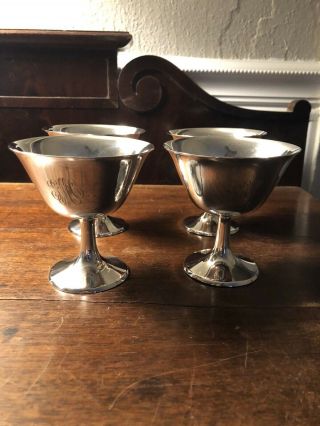 Manchester Sterling Silver 925 Sherbet Champagne Goblet Cup Set Of 4 Wow Euc