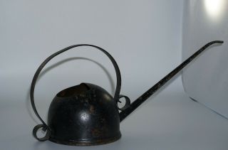 Vintage Antique Watering Can With Long Spout,  Black,  Great Decor