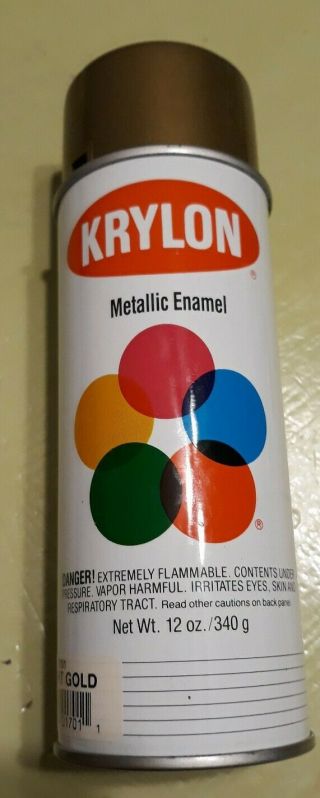 Krylon Bright Gold 1701 Enamel Vintage Spray Paint Can 11.  3 Oz Near Full - 1/20