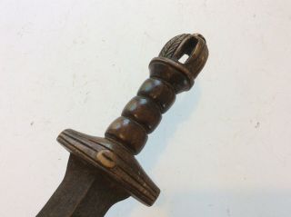 UNUSUAL OLD ANTIQUE AFRICAN SWORD WITH SCABBARD UNKNOWN TRIBE 2