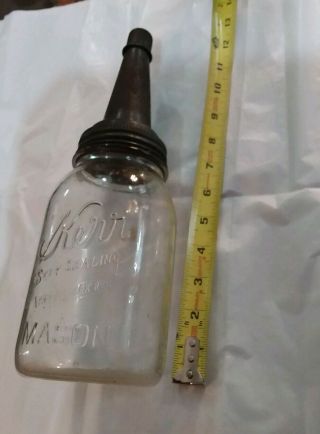 Vintage Antique Master Mfg Co Litchfield Il Gas & Oil Bottle Jar 12 " W/cap