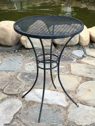 Vintage Wrought Iron Patio Accent Table
