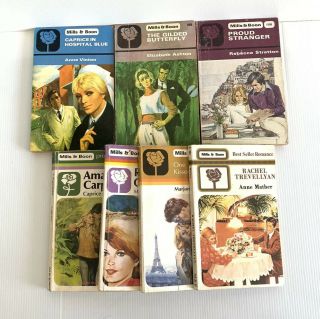 Vintage 70s & 80s Mills & Boon Romance Love Novels Bundle 7x Books Paperback