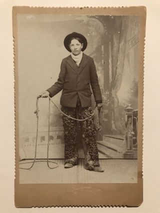 Rare Antique Old West Cowboy Prineville Oregon Female Photographer Cabinet Photo