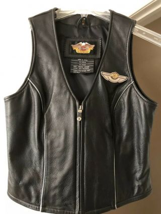 Harley - Davidson Womens “100th Anniversary Edition Leather Vest” Xs - W/o Tags