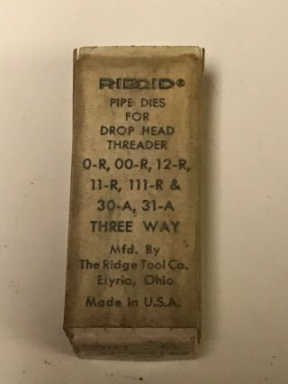 Vintage Ridgid 3/4 Pipe Dies For Drop Head Threader Set Of 4