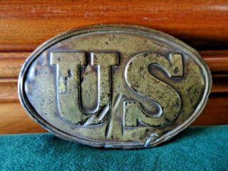 Antique U S Civil War Union Army Enlisted Infantry Small Belt Buckle,  Standard