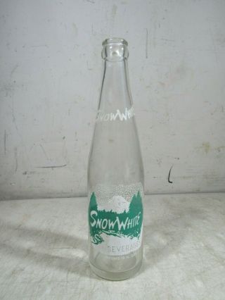 Vintage Snow White Beverages Soda Pop Bottle 12 Ounce Empty