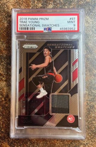 Trae Young 2018 - 19 Panini Prizm Sensational Swatches Rookie Patch Psa 9