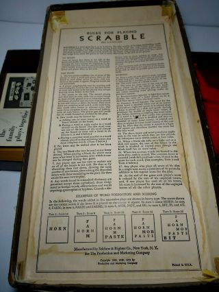 Vintage 1953 Scrabble Board Game Complete w/ Bonus 1953 The Scrabble Word Guide 2