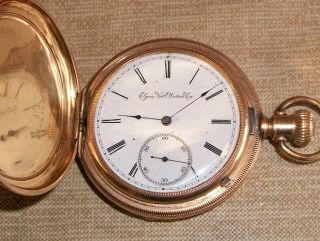 Antique Elgin 1881,  Gold Filled Full Hunter Pocket Watch,  Running