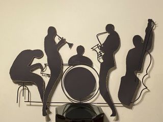 Cello Player Jazz Metal Art Sculpture Brutalist Mid Century Modern Signed Jere