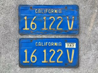 (2) - Matching Pair - 1970’s - California - Commercial - License Plates